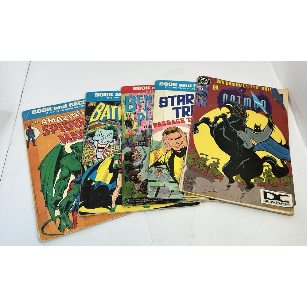 Vintage Comic Book lot( Spider Man,Batman, Startrek, Planet Of The Apes) No LPs